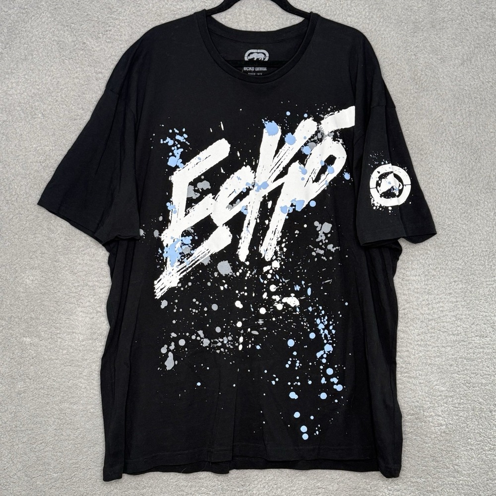Ecko Unltd Graffiti Shirt Mens 4XL Black Rawthentic Long Sleeves Graphic Tee Y2K